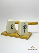Salt and Pepper Set with Bamboo Handle & Base
